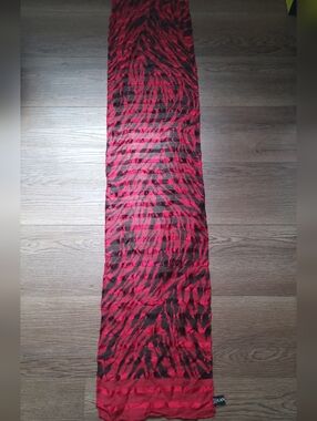 Vintage Authentic Lanvin Paris Abstract Red Scarf 100% silk